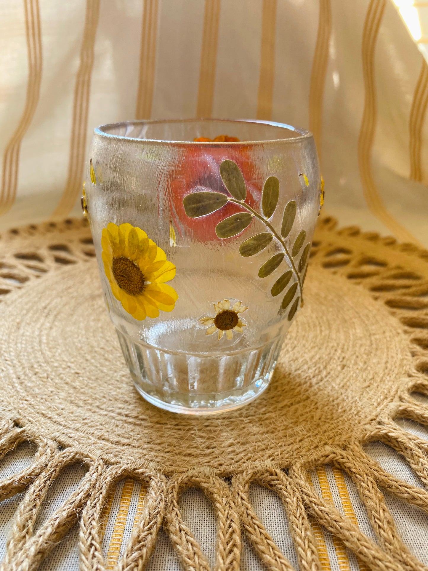 Pressed Floral Candle Holder